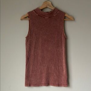 Sleeveless Ribbed Top - Rust